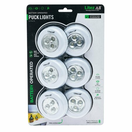 PROMIER PRODUCTS LED Puck Light 6 Pack LA-PKx6-3/12